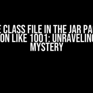 Why the Class File in the JAR Package is an Icon Like 1001: Unraveling the Mystery